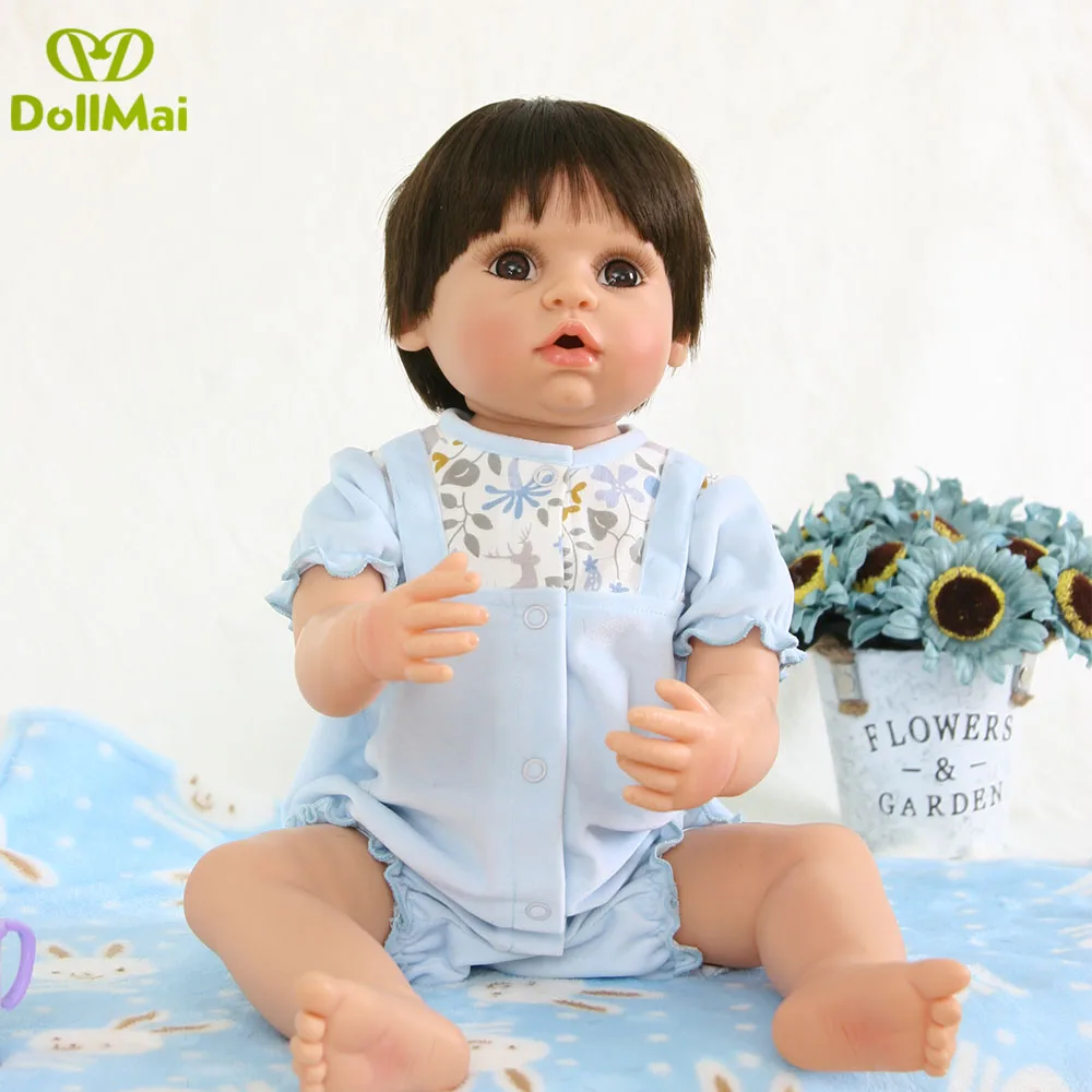 

Complete silicone vinyl reborn baby dolls 22inch 56cm realistic baby boy girl dolls toys for children xmas gift Bebes reborn