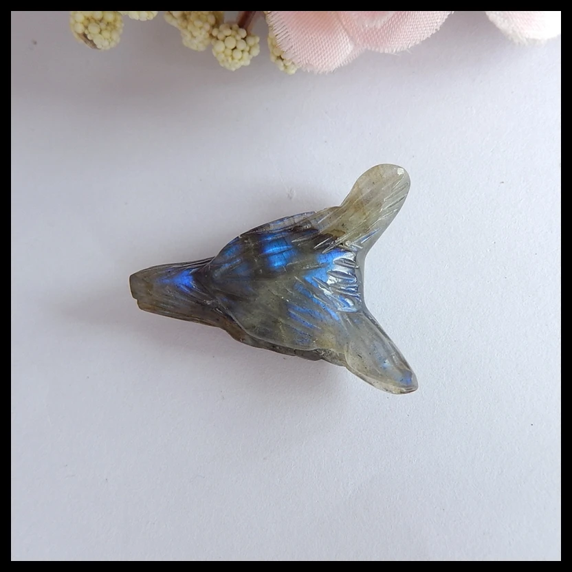 

Semi-precious stones Hand made Carved Labradorite Wolf Head Pendant Bead Popular jewelry,33x24x10mm,6.4g