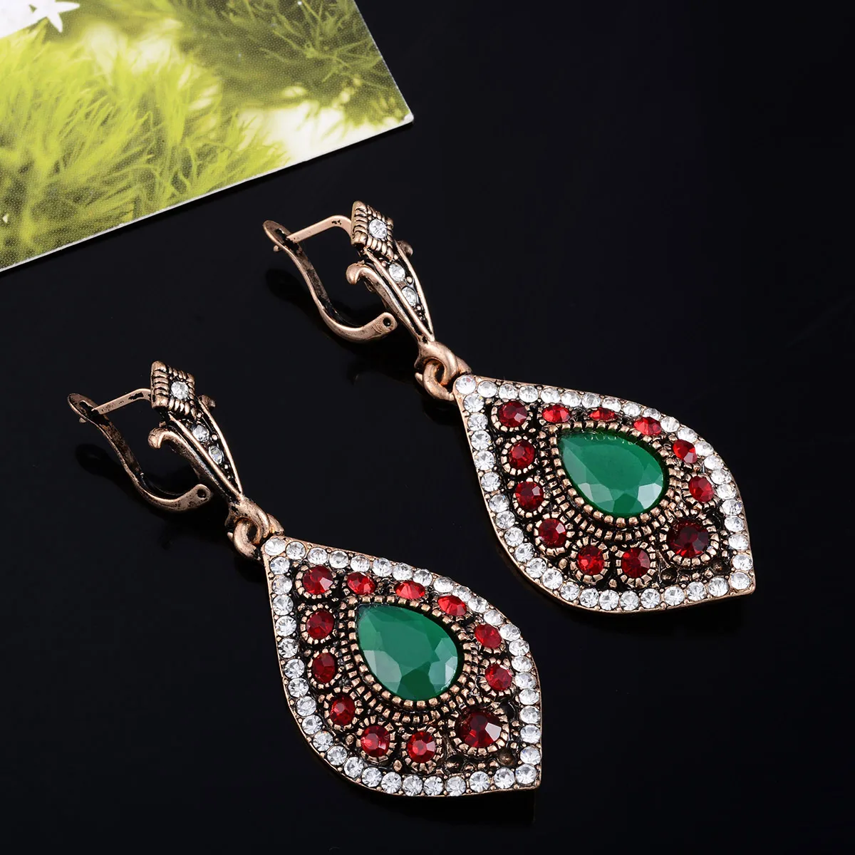 

Unique Ethnic Vintage Wedding Earrings For Women Long Drop Ear Cuff Clip Femme Hanging Earrings Gift Brincos
