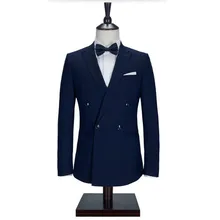Темно-синие мужские костюмы, куртки стильный ручной работы, свадебные смокинги для жениха куртка изготовленная на заказ мужской пиджак