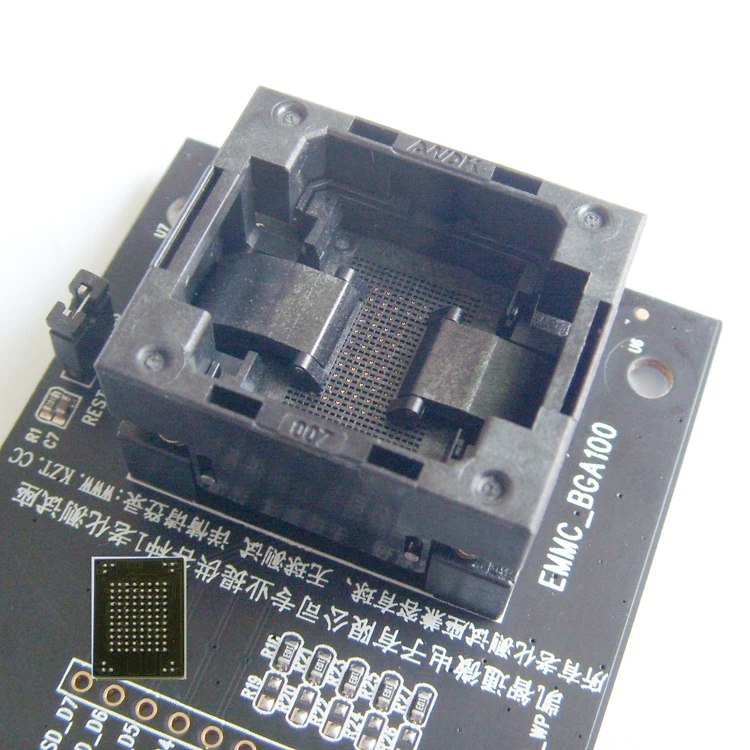 US $108.00 EMMC100 Socket USB Interfacefor BGA100 Testing Nand Flash Size 12x18mm Pitch 10mm EMMC Reader Programmer Data Recovery Socket