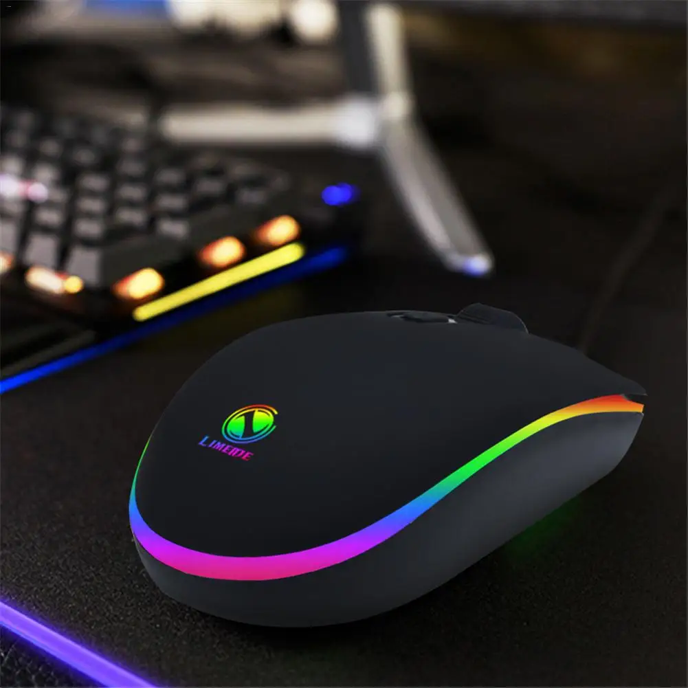 007 RGB Проводная игровая мышь эргономичная 4 кнопки оптическая маркировочная Подсветка для ноутбука ПК компьютер ноутбук Настольный USB