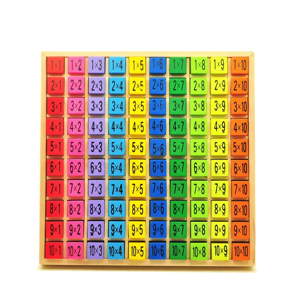 

Kids Educational Toys 99 Multiplication Table Math Toy 10*10 Figure Blocks Wooden Toys for Children Montessori Teaching Aids