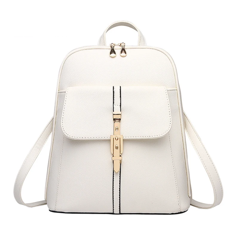 

HEBA Chic Brief Stylish Women Solid Color Leather Backpack Preppy Fashion Girls Shoulders Backpacks Casual Small Travel bag