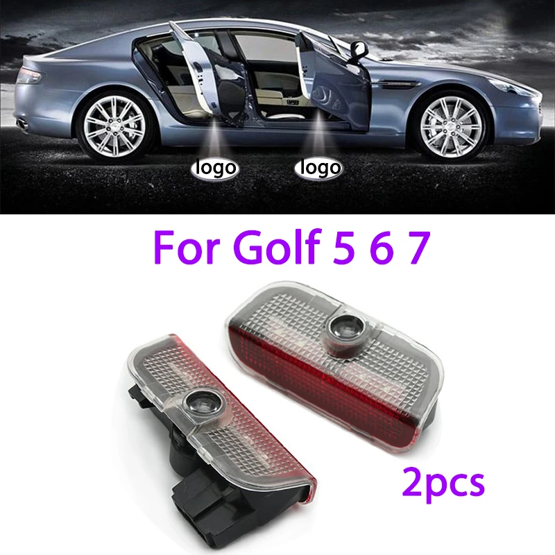 

2pcs Led For Volkswagen Golf 5 6 7 Car Door Light VW Logo Light Laser Projector Light R Rline GTI Ghost Shadow Light Accessories