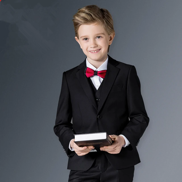 2017 Garçons Costumes Formels pour Les Mariages Marque Angleterre Style Homme Enfant Noir Partie Smokings Garçons