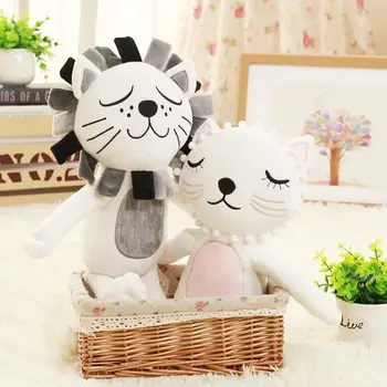 

33*16cm Kawaii Lion &Cat Plush Toys Stuffed Animals Fluffy Cat Dolls Soft Kids Toys Children Gifts Christmas Gifts