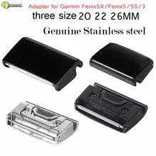 Adaptateur de bracelet de montre en métal générique, 20 22 26MM, pour Garmin Fenix5X/Fenix5/5s/3, en acier inoxydable, à dégagement rapide, connexion à boucle EasyFit