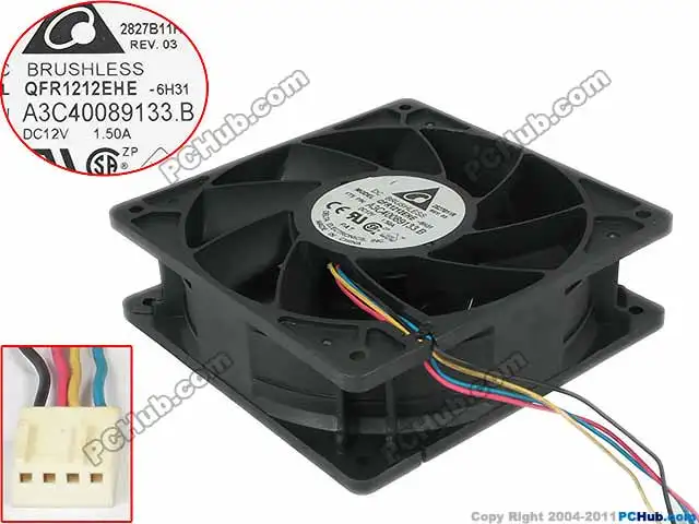 

Delta QFR1212EHE A3C40089133.B 6H31 DC 12V 1.5A 120x120x38mm Server Square fan