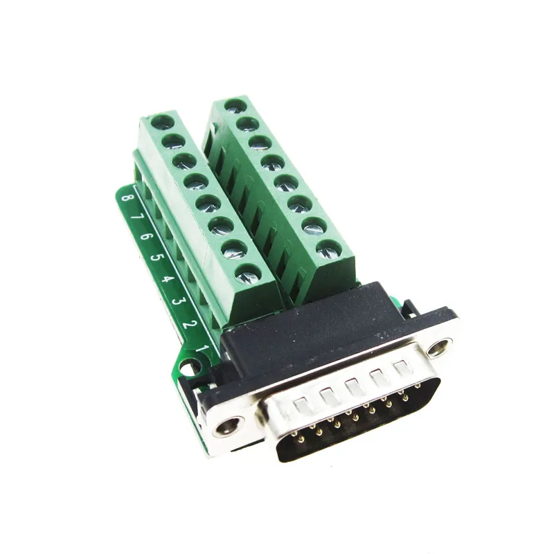 D-SUB DB15 VGA Male 3Row 15Pin Plug to Terminal PCB Board Connectors