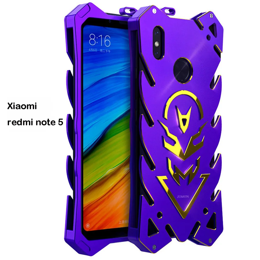 Роскошный чехол для Xiaomi Redmi Note5 Zimon новый сверхпрочный Металлический Алюминиевый