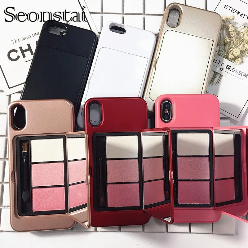 Зеркальный чехол для iPhone X 8 plus тени век макияж телефона s Apple 7 Plus 6 S Женский чехол| |