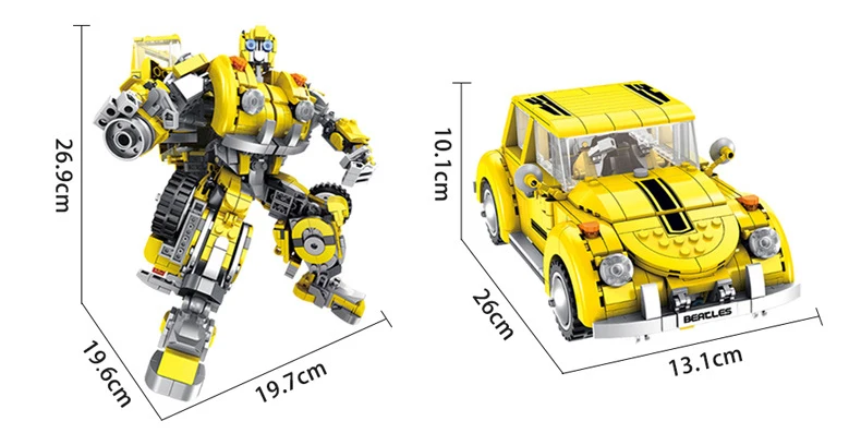 Горячий фильм без демонтажа трансформации супер робот пчела строительный блок желтый Beatle assemable Кирпичи Модель игрушки коллекция