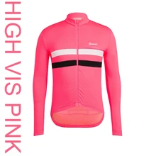 Новинка, классический зимний теплый флисовый свитер с длинным рукавом розового цвета со светоотражающими полосками для велоспорта