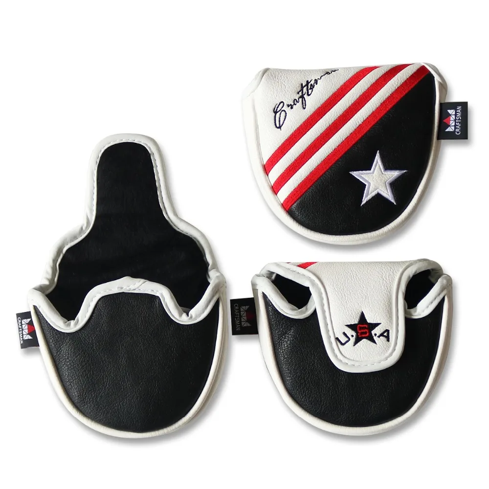 CRAFTSMAN GOLF USA Flag Red Stripes Mallet Putter Head Cover  (2)