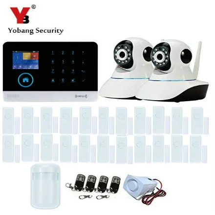 

Yobang Security APP Remote Control Wireless Home Security GSM WIFI GPRS Alarm System Video IP Camera RFID Sensor Detector