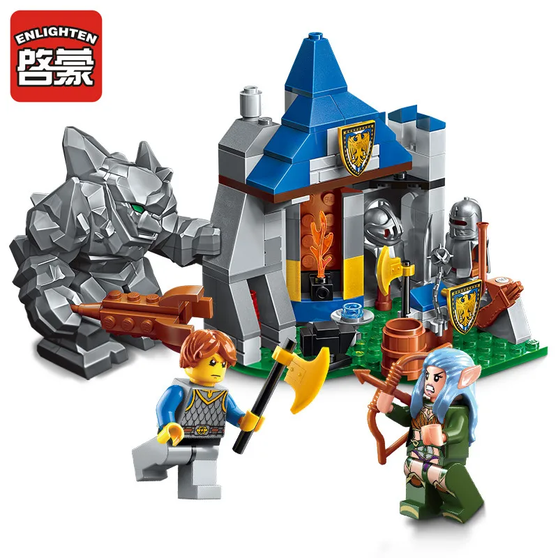 

Enlighten Building Block War of Glory Castle Knights Defend Barrack 3 Figures 134pcs Educational Bricks Toy Boy Gift