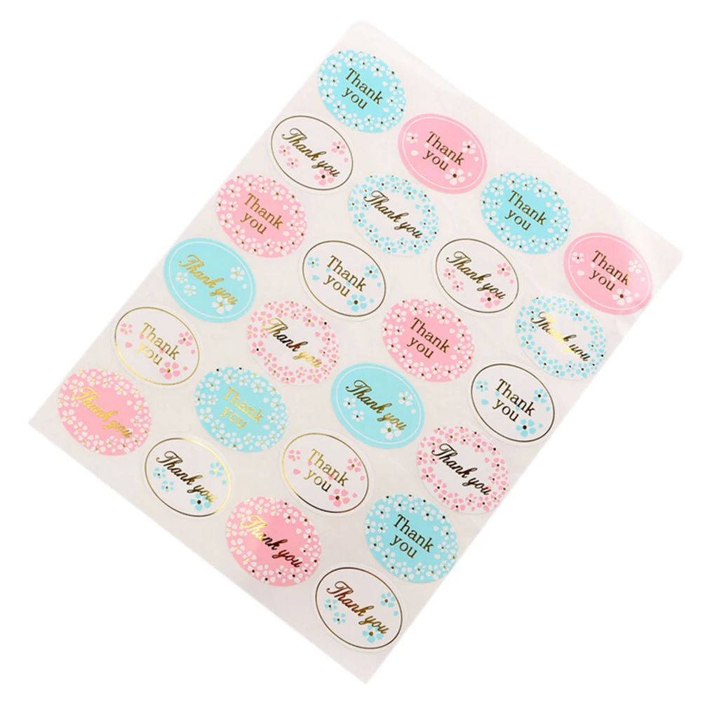 

2018 New 24Pcs Stickers/sheet Floral Thank You Labels stickers Lovely Decorative scrapbooking Stickers