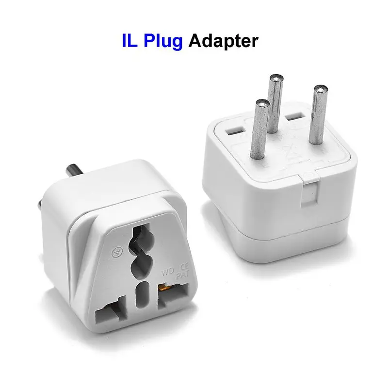 2pcs Universal IL EG Plug Adapter EU European US UK To 3 Pin Israel