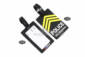 

POLICE AIR MARSHAL Luggage Tag Rubber Black Yellow
