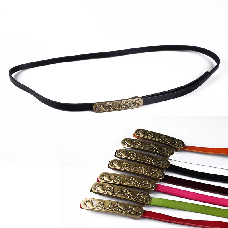 fashion Restoring ancient ways carving flowers Pure cowhide female