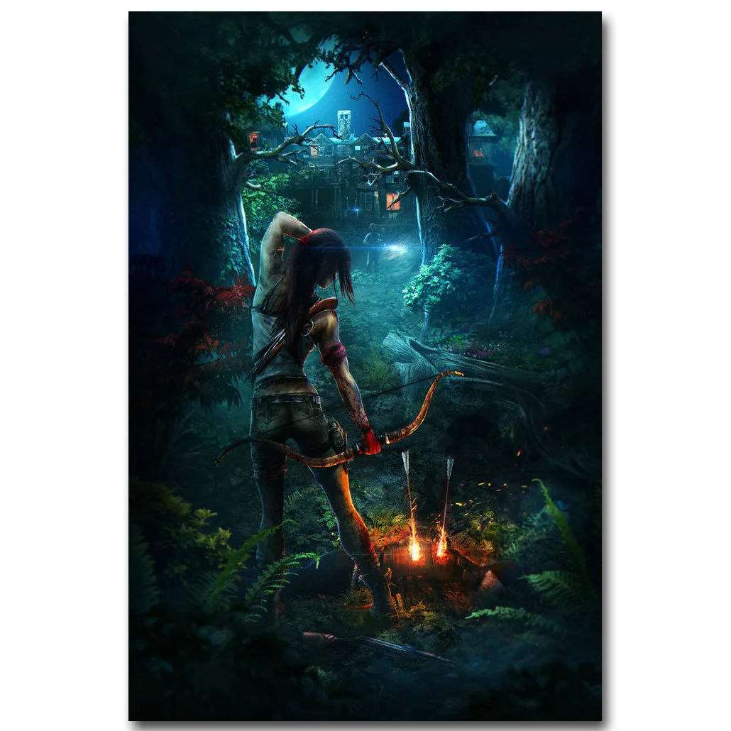Lara Croft-Rise Of The Tomb Raider Art Шелковый тканевый плакат Принт 13x20 24x36 дюймов Игровые картинки для гостиной настенный Декор 003