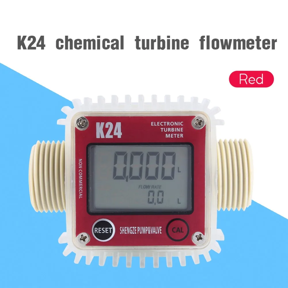 1 шт. K24 ЖК-дисплей турбины цифровые расход дизельного топлива измеритель широко используется для химических продуктов для воды