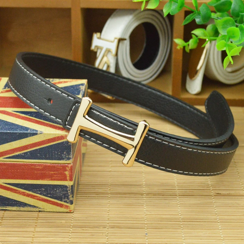 

2018 H buckle High Quality PU Child Belt Fashion Leisure Designer Children's Belt Boys And Girls Cowboy Belts Candy Colors 80CM