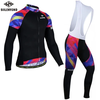 

SIILENYOND Winter Thermal Fleece long Cycling Jersey Set MTB Bicycle Clothes Maillot Ropa Ciclismo roupas masculinas bike suits