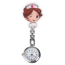 Reloj de bolsillo de cuarzo con dibujo de enfermera, hombres y mujeres Retro Para Clip de acero, números árabes, Dial colgante, reloj para enfermeras, reloj médico