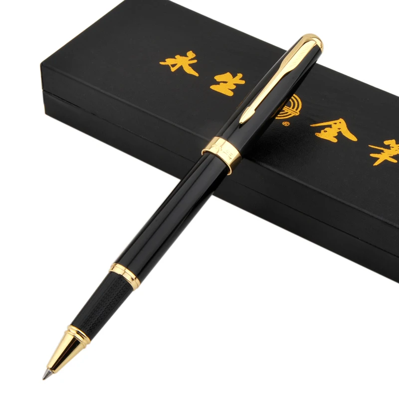 WingSung Роскошная Металлическая Шариковая Ручка-роллер с 0,5 мм черными чернилами, шариковые ручки, ручка для подписи, рождественский подарок
