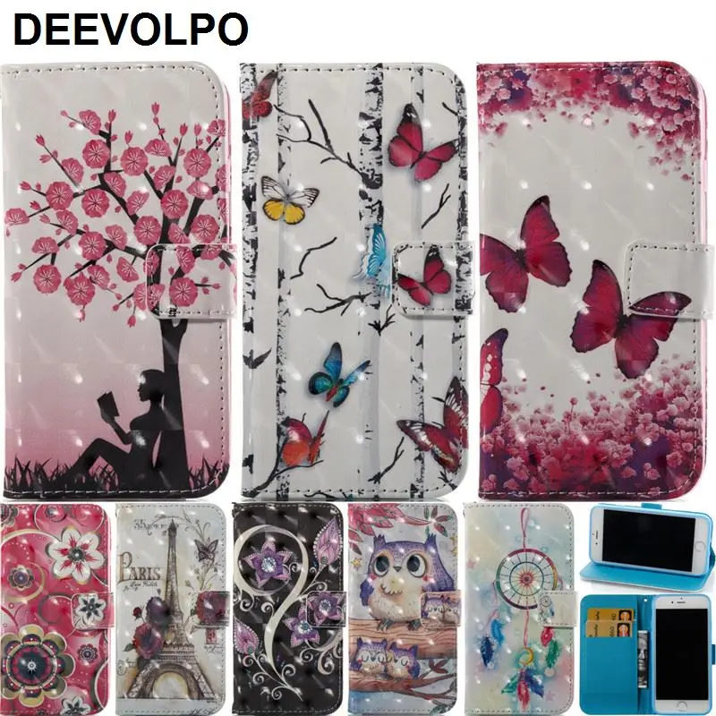 

DEEVOLPO Case For Fundas iPhone X 8 7 6 6S Plus 5 5S SE ipod touch 5 6 Luxury Bling Design Flip Cover Tower Chimes Flower DP03H