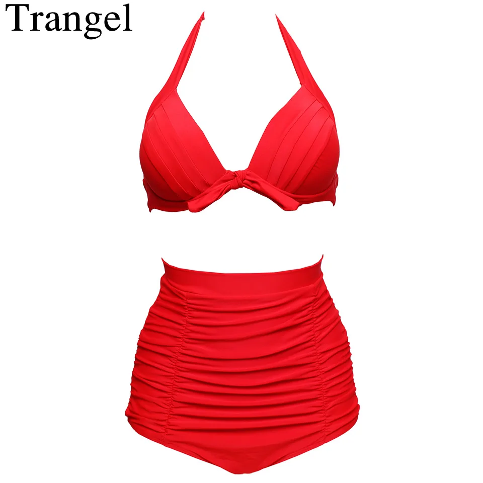 Trangel High Waist Swimsuit Women Plus Size Bikini 2017 Bikinis Woman