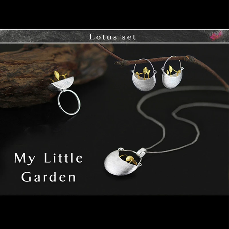 

Lotus Fun Real 925 Sterling Silver Natural Handmade Fine Jewelry Flower in the Rain Ring Open Rings for Women Female Bijoux
