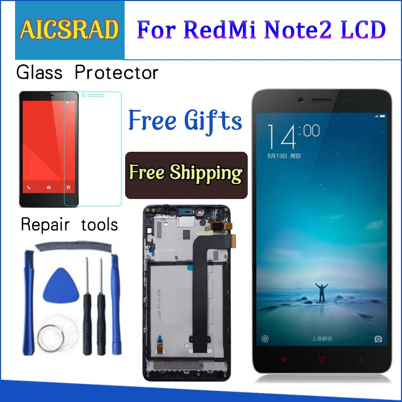 ЖК дисплей качества AAA для Xiaomi Redmi Note 2 сменный экран Hongmi дигитайзер в сборе с