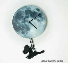30cm 12 inch Quartz Round Luminous Fairy Wall Clock 3D Luminova Glow In The Dark Kid Wall Clock Livingroom Decor
