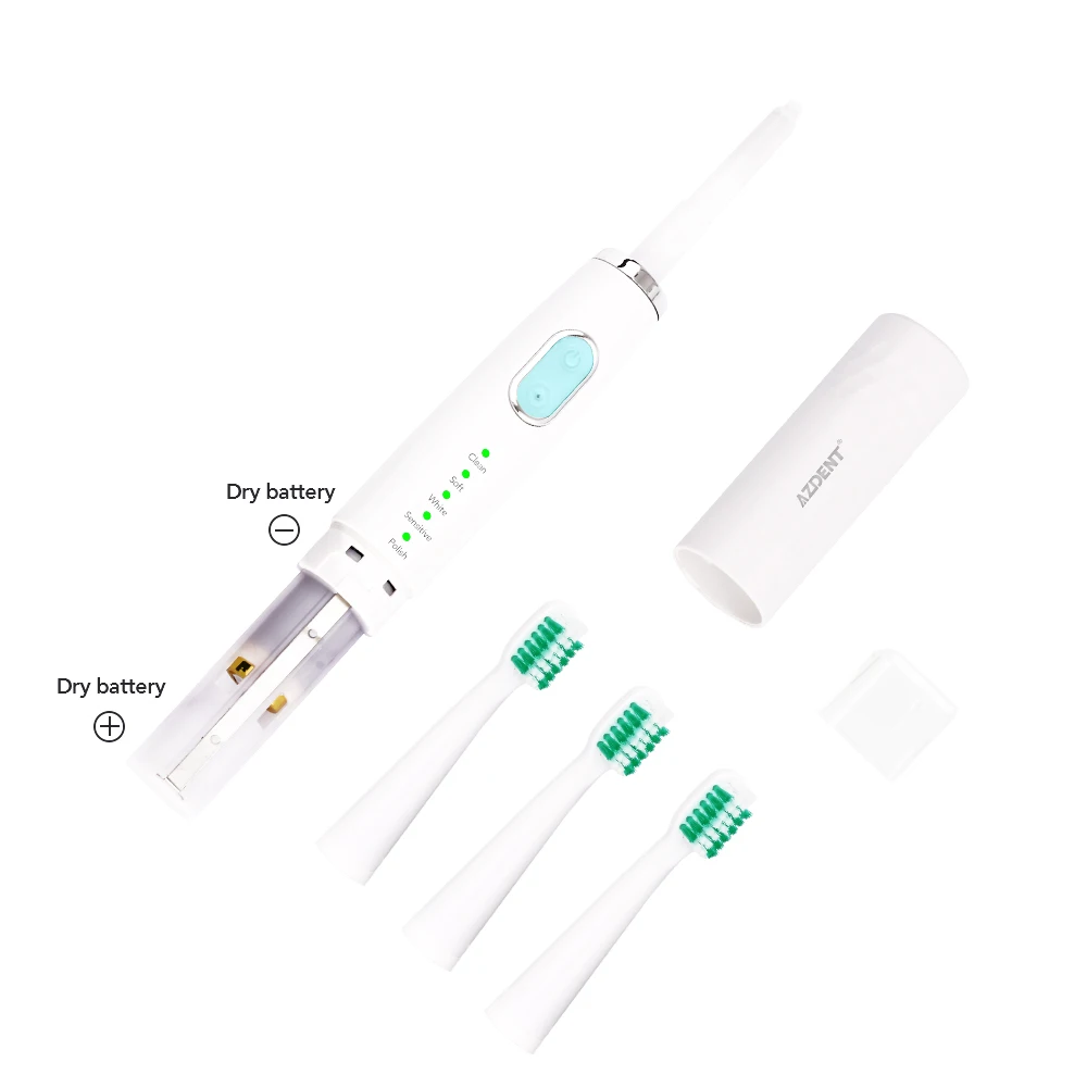 AZDENT Hot 5 Modes Sonic Electric Toothbrush for Adults+3 Replacement Head Battery Waterproof Tooth Brush Timer Dropshipping