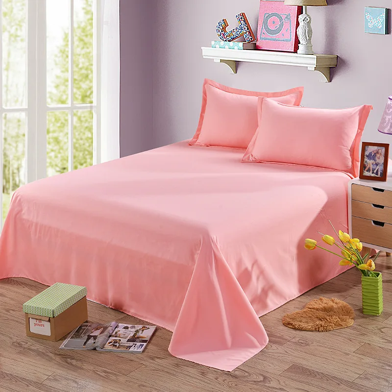 

1 Piece Jade Color Sanding Flat Sheet Single Double Size 100% Polyester Flat Bed Sheets For Adults (No Pillowcase) XF338-12