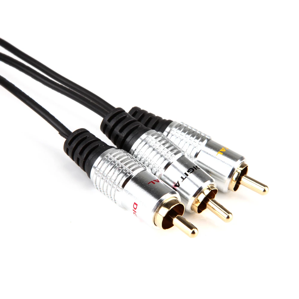 2 шт. 3.5 мм 3 кольца штекер для X RCA Phono Jack AUX аудио-видео AV OFC кабель 1.5 м 100% новый бренд