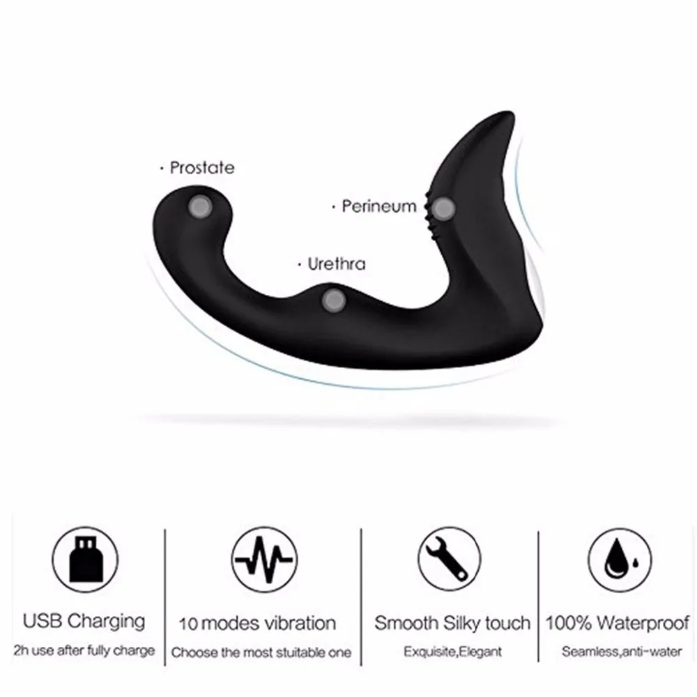 7 Speeds Vibrating Silicone G Point Stimulate Prostate Massager Anal Vibrator Anal Plug Male