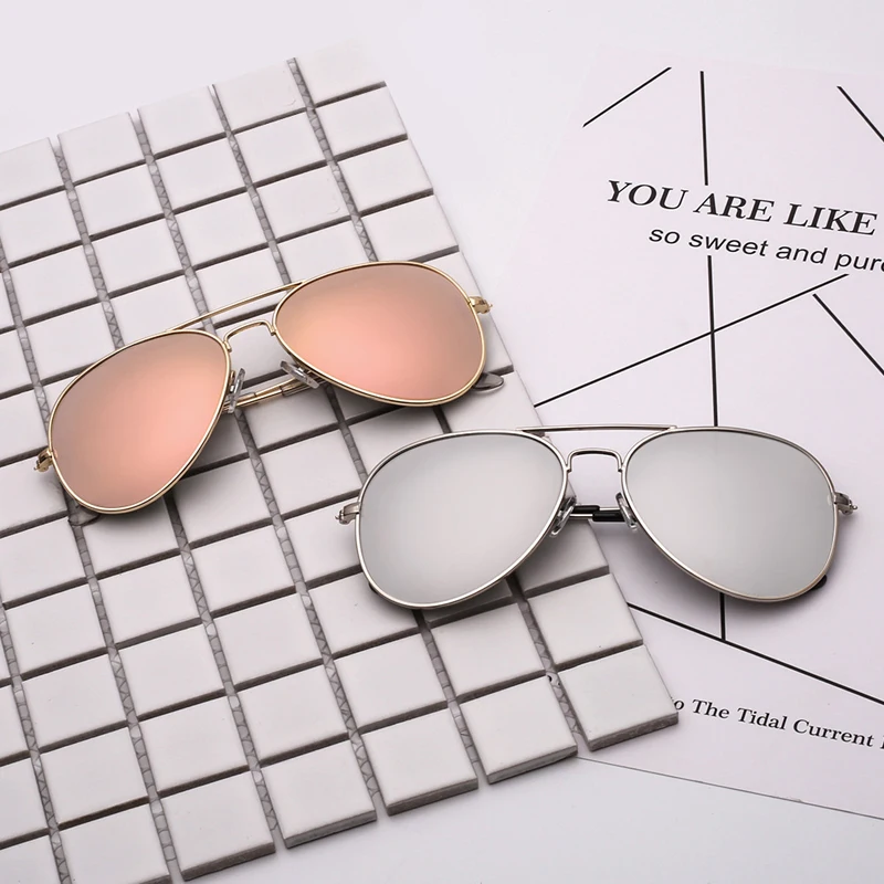 [EL Malus]Retro Metal Frame Pilot Polarized Sun Glasses Women Mens Aviation Sunglasses Blue Gray Lens Mirror Silver Gold Shades