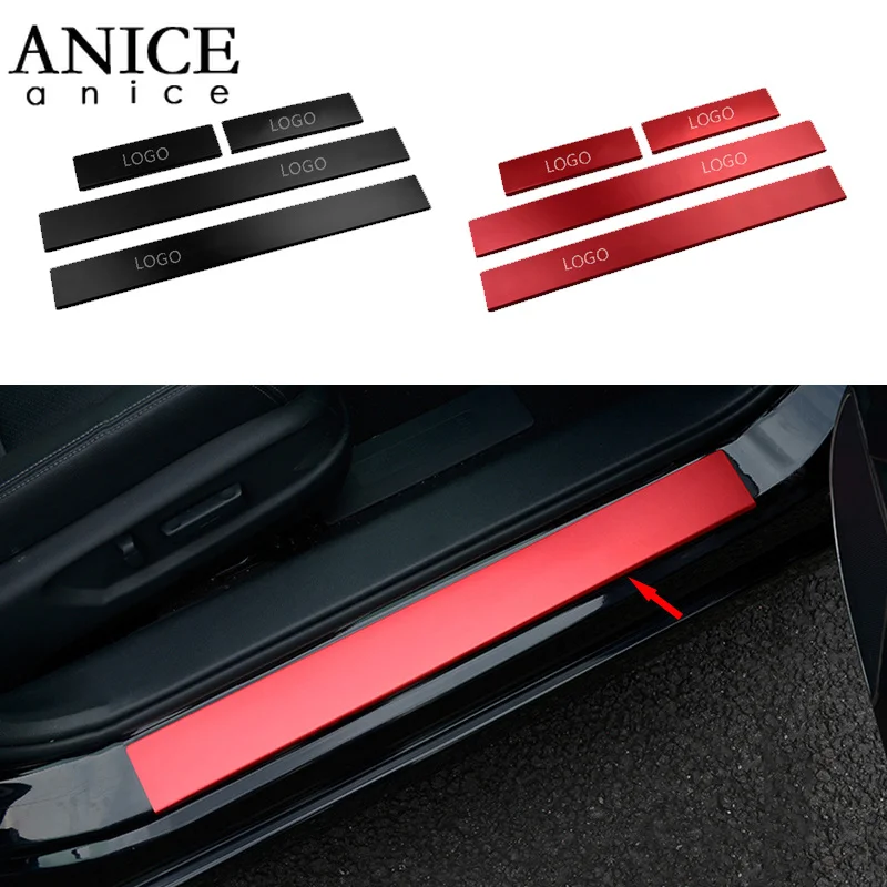 4pcs aluminium alloy Door Side Sill Guards Scuff Plate Pad Cover Trim For Honda Accord 2013 2014