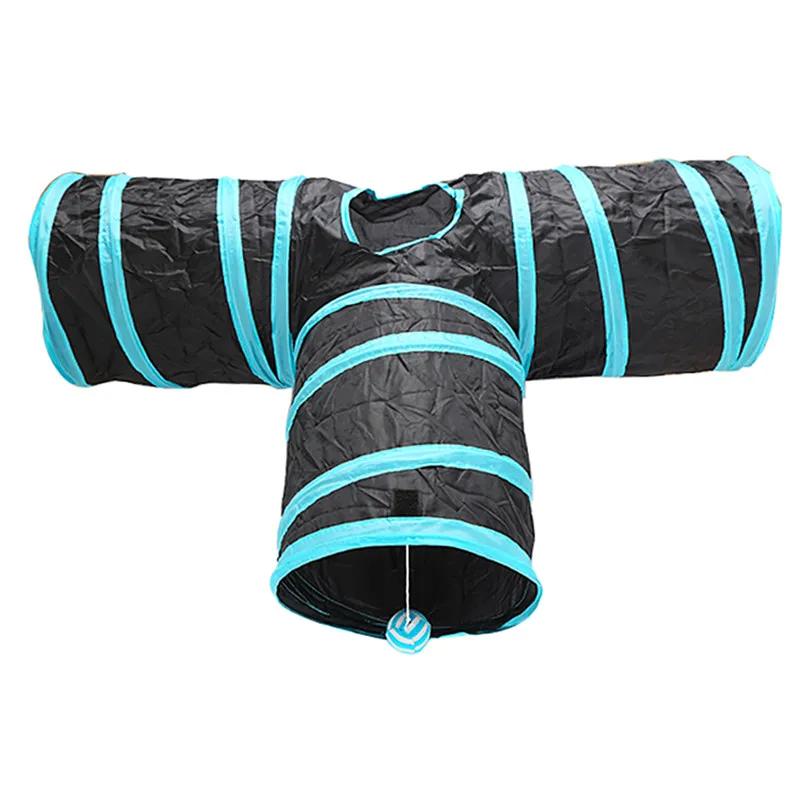 

Cat Toy Cat Tunnel Puppy Toy Cat Three-pass Tunnel Sound Paper Can Be Folded Channel Dog Toy Drill Barrel