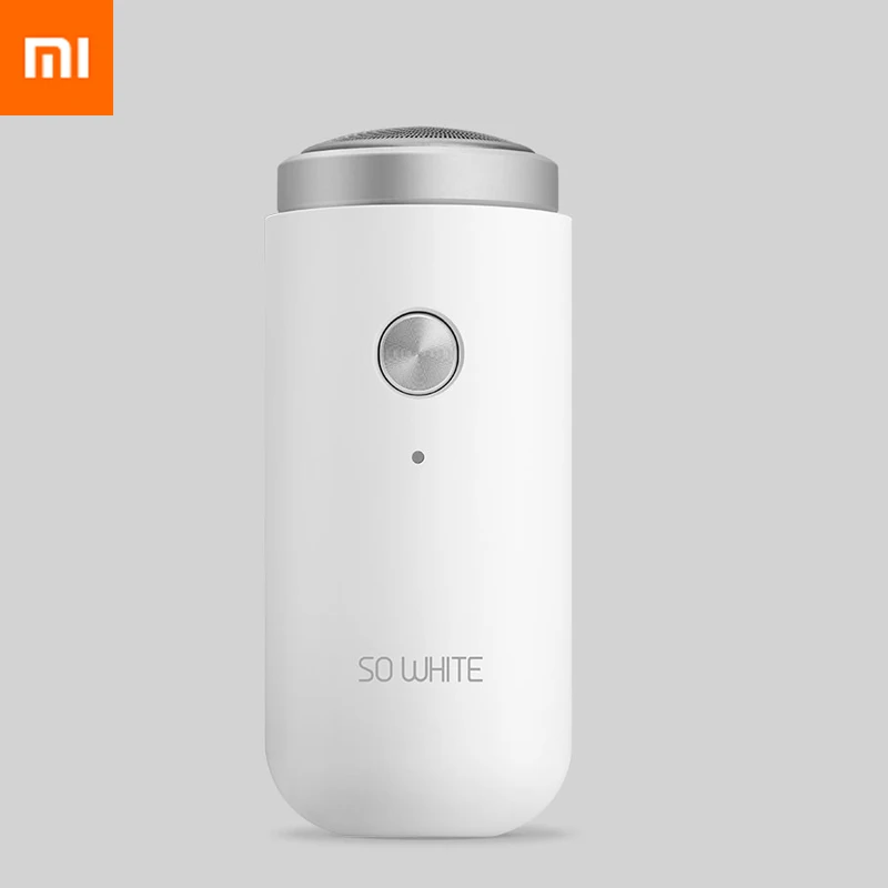 XIAOMI SO WHITE Мужская моющаяся перезаряжаемая мини электробритва type-c сухое и влажное двойное бритье портативная для деловой поездки