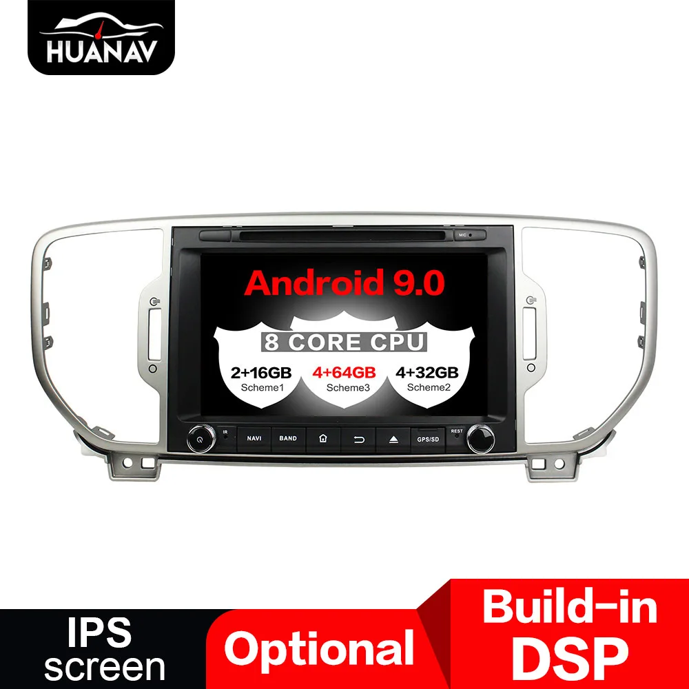 Автомобильный DVD плеер DSP Android 9 0 GPS навигация для Kia Sportage KX5 2016 2019 автомобильное