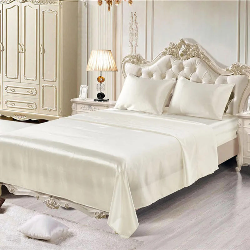 Soft silk fitted sheets sets satin US Twin/Queen /King ...