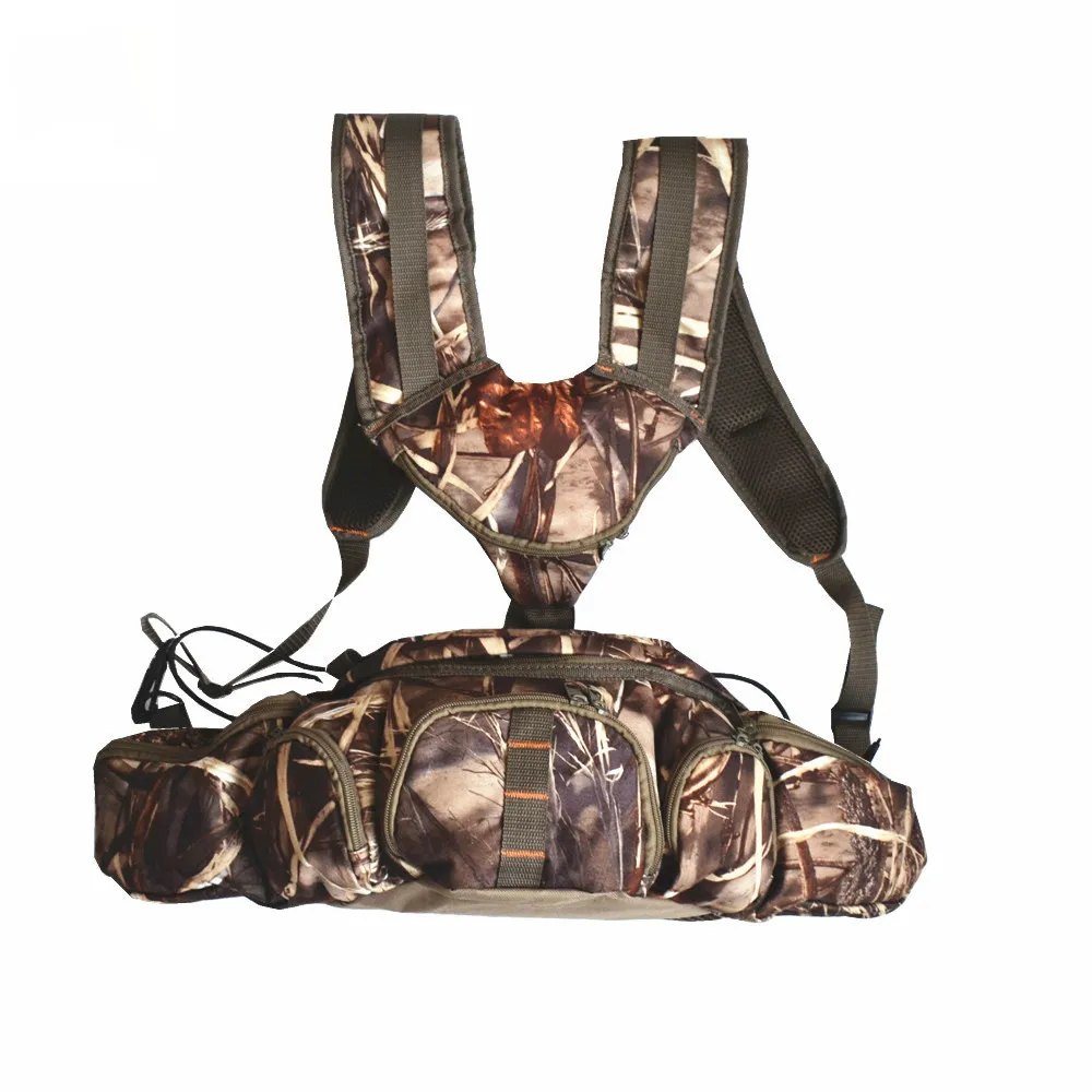 

Outdoor Fishing Hunting BackpackVest Tactical Chest Rig Pouch Big Bear Hunting Day Pack Daypack Nylon Suede Waterproof Waist Bag
