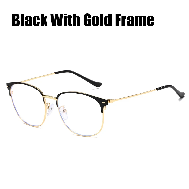 SOOLALA металлические кошачий глаз очки против голубого излучения, игровые компьютерные очки, синий светильник, блокирующая Антибликовая оптическая оправа по рецепту - Цвет оправы: Black w Gold Frame