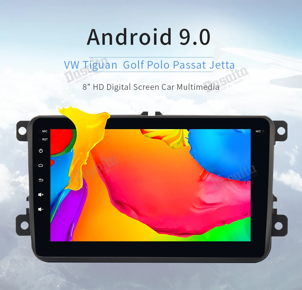 Flash Deal Dasaita 8" Android 9.0 Car GPS Radio Player for VW Volkswagen Golf 5 6 Polo Passat Tiguan Jetta EOS Sharan Amarok Scirocco Video 13