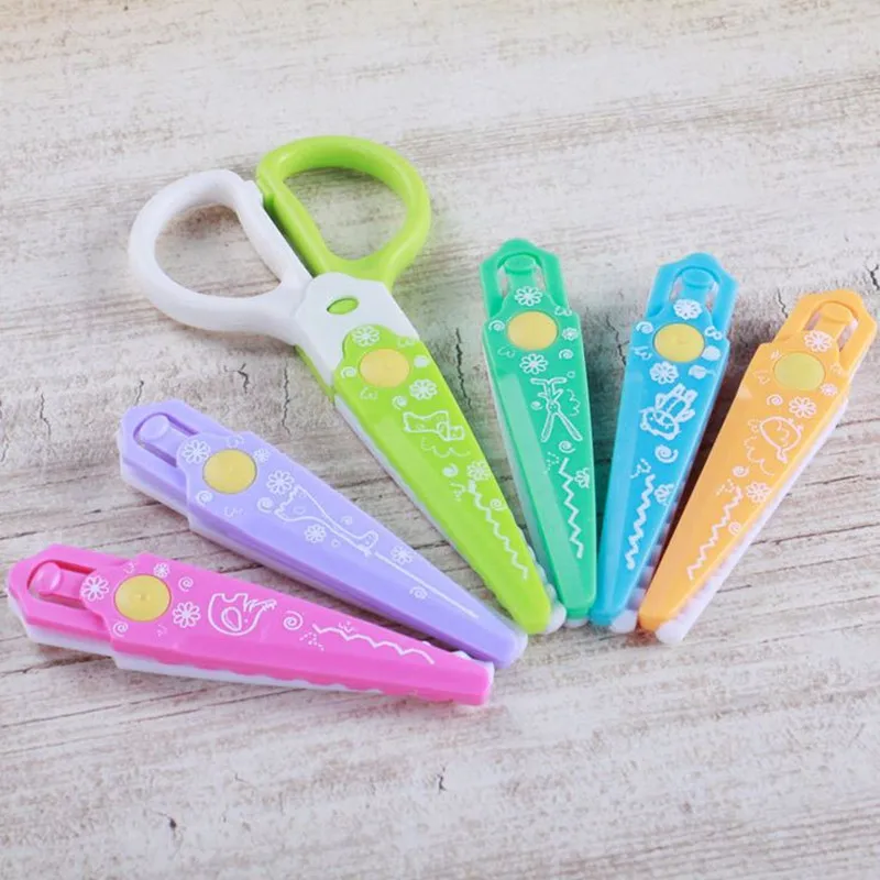 Coloffice 6PC/Box Scissors DIY Cut Album Lace Replaceable Card Pattern